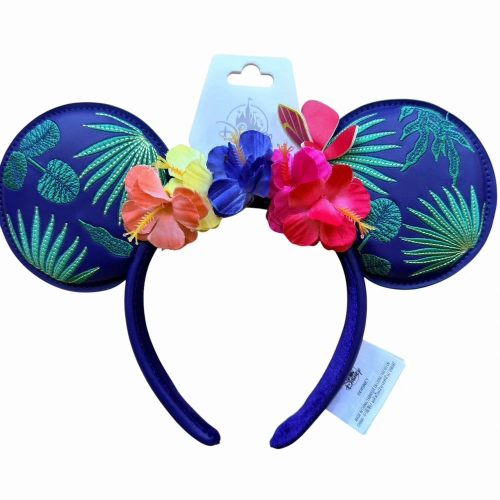 Disney Parks Tropical Tiki Aloha Encanto Floral Minnie Mouse Ears Headband NWT
